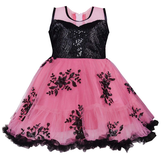Baby Girls Frock Dress-fe2735pnk - Wish Karo Party Wear - frocks Party Wear - baby dress