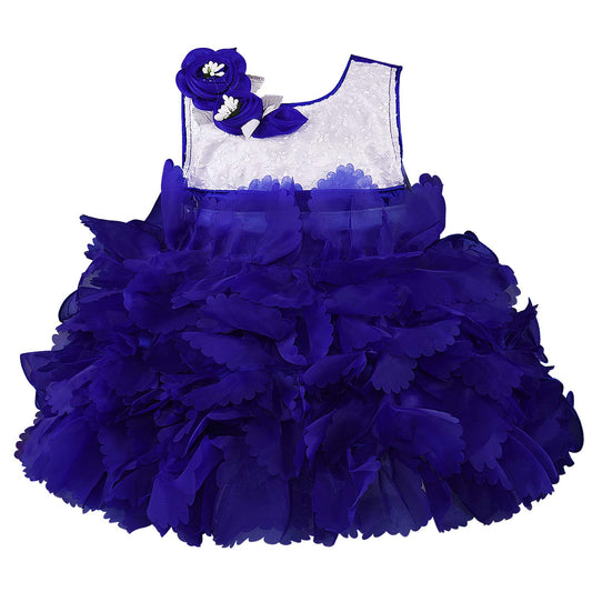Baby Girls Frock Dress-fe2753blu - Wish Karo Party Wear - frocks Party Wear - baby dress