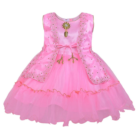 Wish Karo Baby Girls Partywear Frocks Dress For Girls (fe2773pnk)
