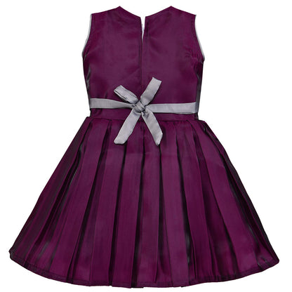 Girls Party Wear Frock Dress With Bow Designed