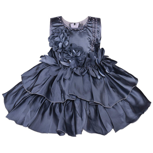 Wish Karo Baby Girls Frock Dress-(fe2786gry_Grey)