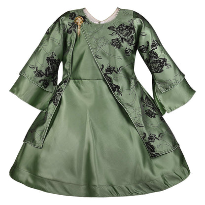 Girls Floral Embroidered Dress
