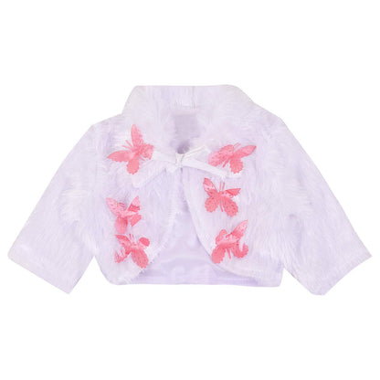 Baby Girls Frock Dress | Buy Peach Winter Festive & Wedding Baby Girls Dress with Fur Jacket