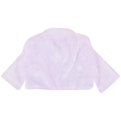 Baby Girls Frock Dress | Buy Peach Winter Festive & Wedding Baby Girls Dress with Fur Jacket