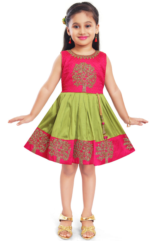 Wish Karo Baby Girls Partywear Frocks Dress For Girls (fe2913grn)