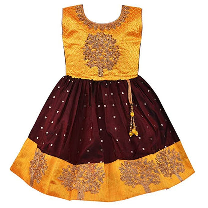 Girls Embroidered Partywear Frocks With Jacket