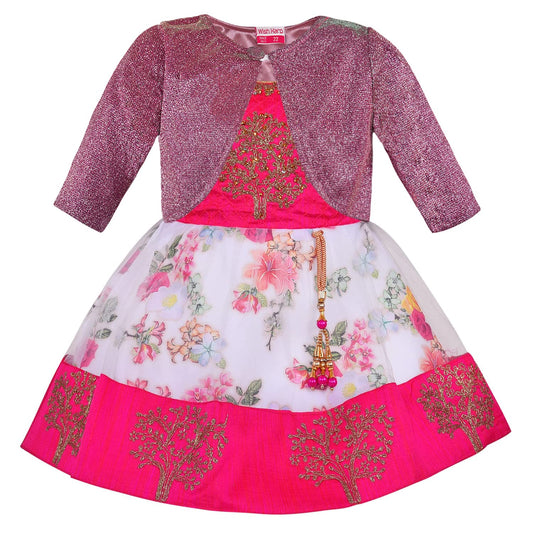 Wish Karo Baby Girls Partywear Frocks Dress With Jacket fe2913whtJKTPPLL