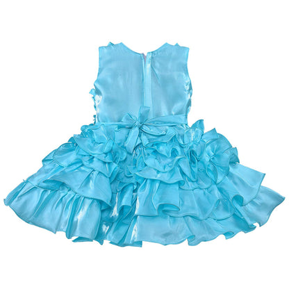 Wish Karo kids Partywear  Dress Frock (fe2921blu)