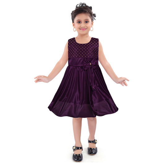 Girls A-Line Frock Dress With Tie-Up