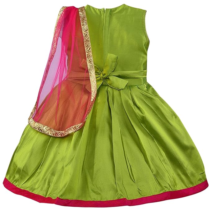 Girls Embroidered Fit and Flare Ethnic Frocks