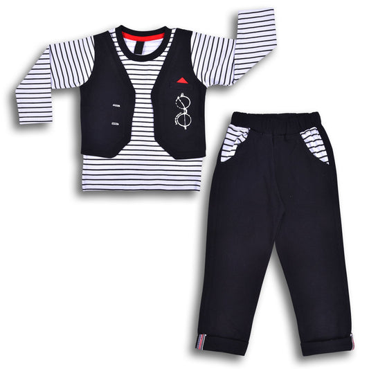 Wish Karo Cotton Clothing Set for Baby Boys hfs611blk