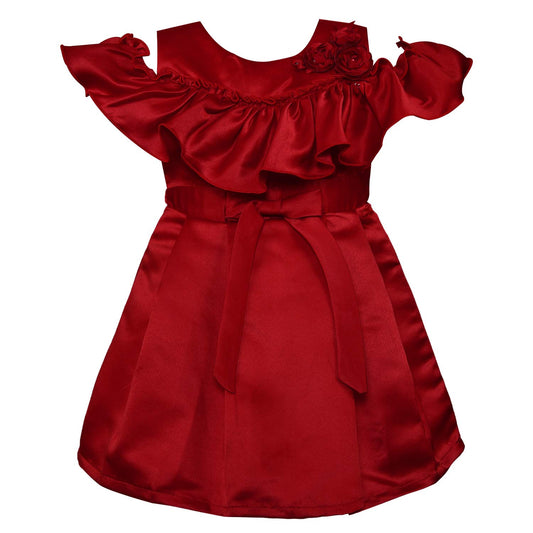 Baby Girls Frock Dress-stn712mrn - Wish Karo Party Wear - frocks Party Wear - baby dress