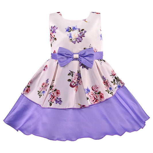 Wish Karo Baby Girls Cotton Frock Dress-(stn745pplnw)