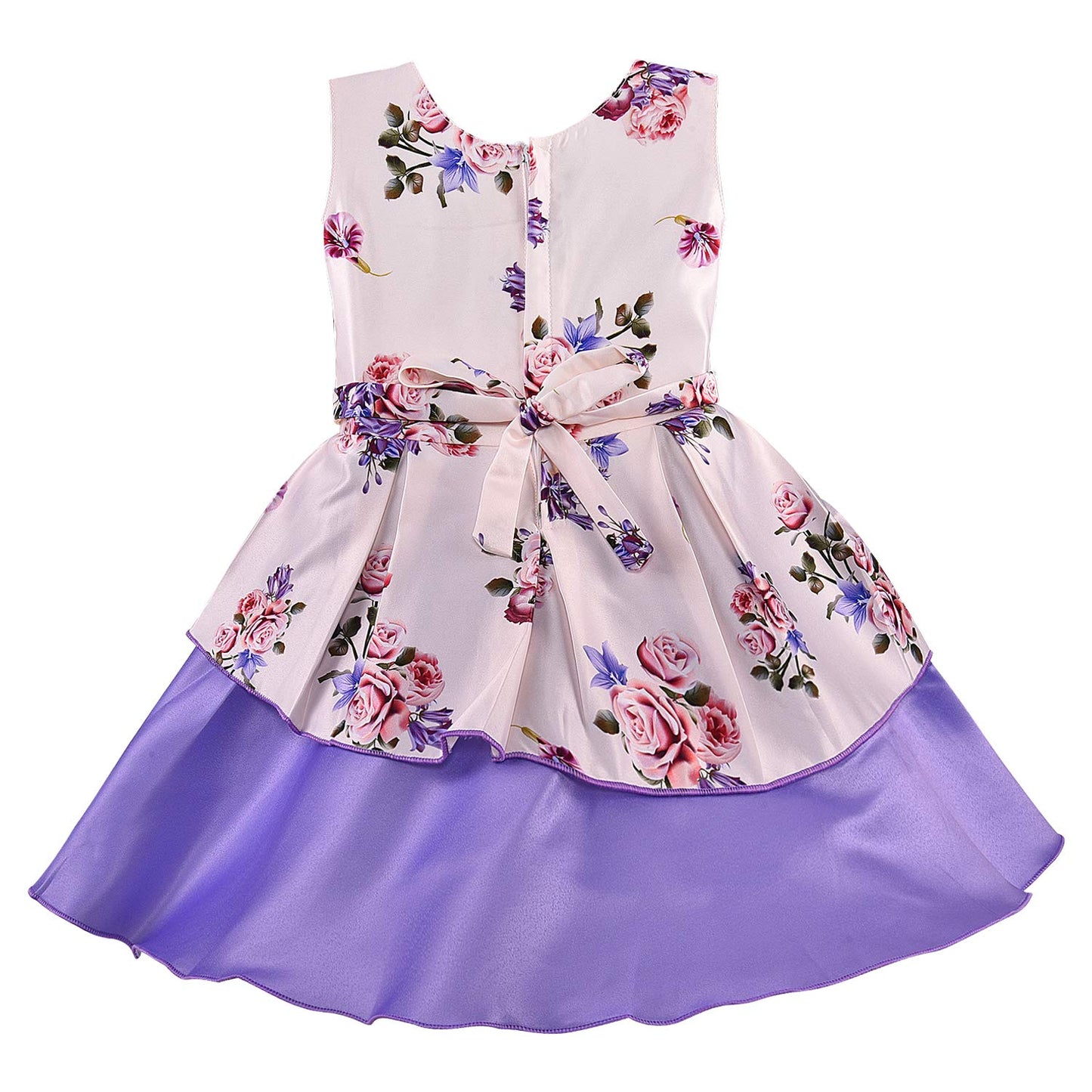 Wish Karo Baby Girls Cotton Frock Dress-(stn745pplnw)