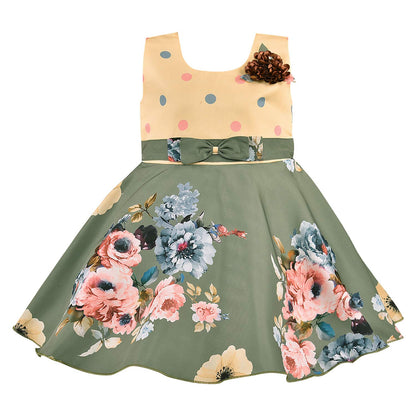 Wish Karo Baby Girls Partywear  Dress Frock (stn754grn)