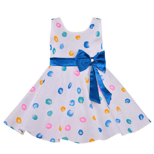 Wish Karo Kids Cotton Dress Frock (stn756blu)