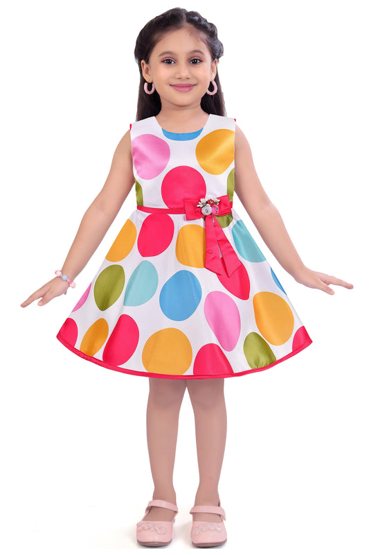 Pink Polka Dots Printed Dress