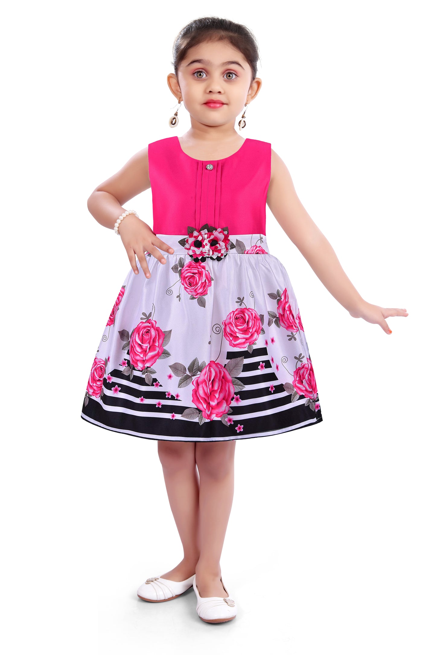 Pink Floral Printed Dress