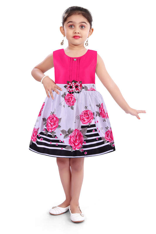 Pink Floral Printed Dress