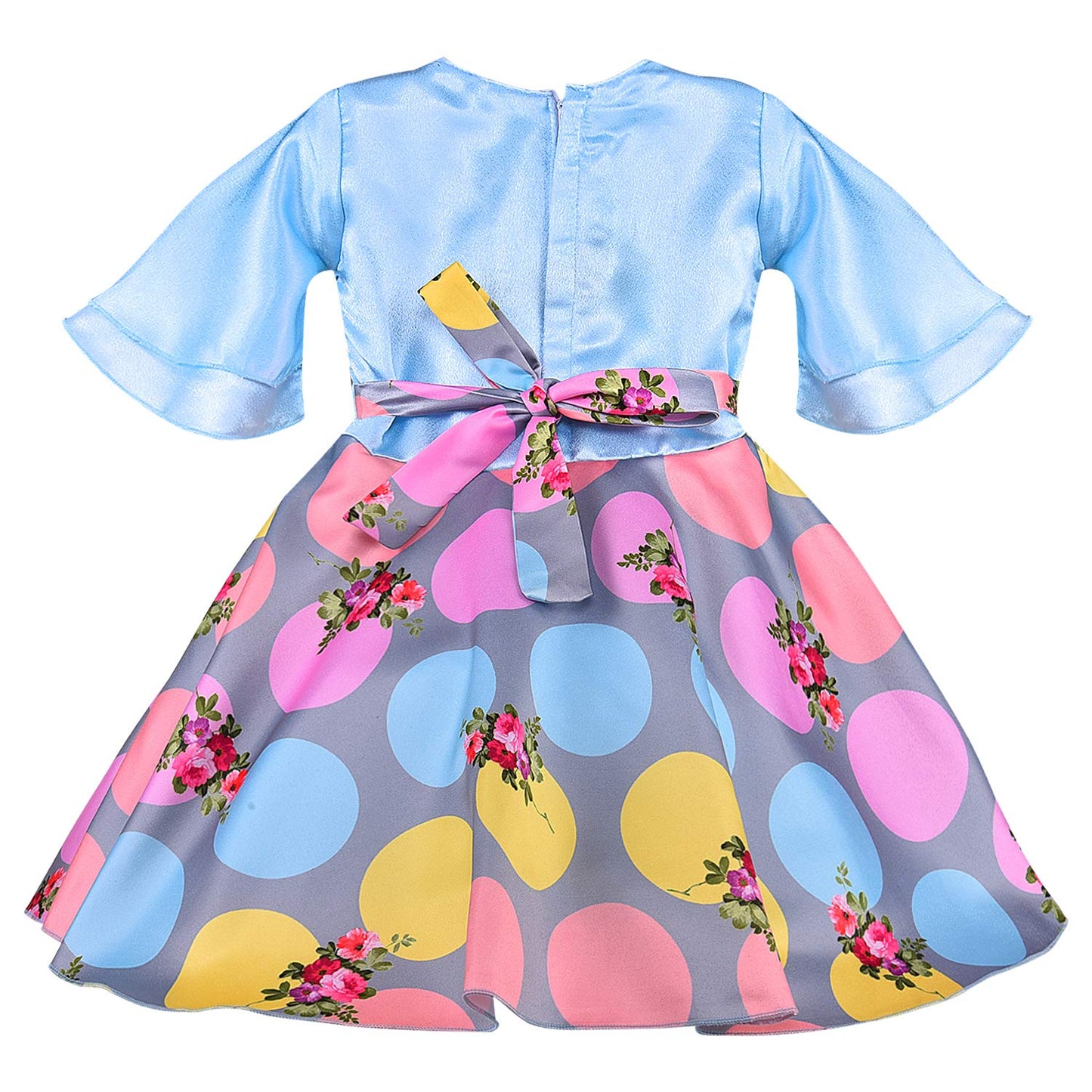 Wish Karo kids Birthday Frock Dress (stn765blu)